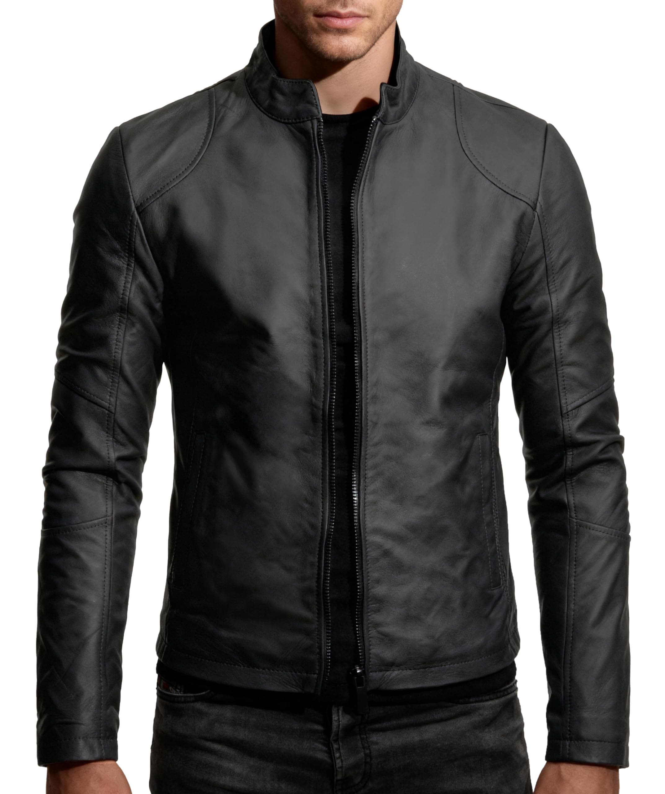 Crone Ivar Herren Lederjacke Cleane Basic Echtleder Jacke M Matt Schwarz Angebot bei HelloDeals