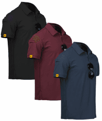 ZITY 3er Pack Poloshirt Herren Kurzarm Schnelltrocknend Atmungsaktives Tshirt Männer Sommer Polohemd Casual Sport Shirt Regular Fit Golf Poloshirts XL 092-schwarz Weinrot Dunkelblau Angebot bei HelloDeals