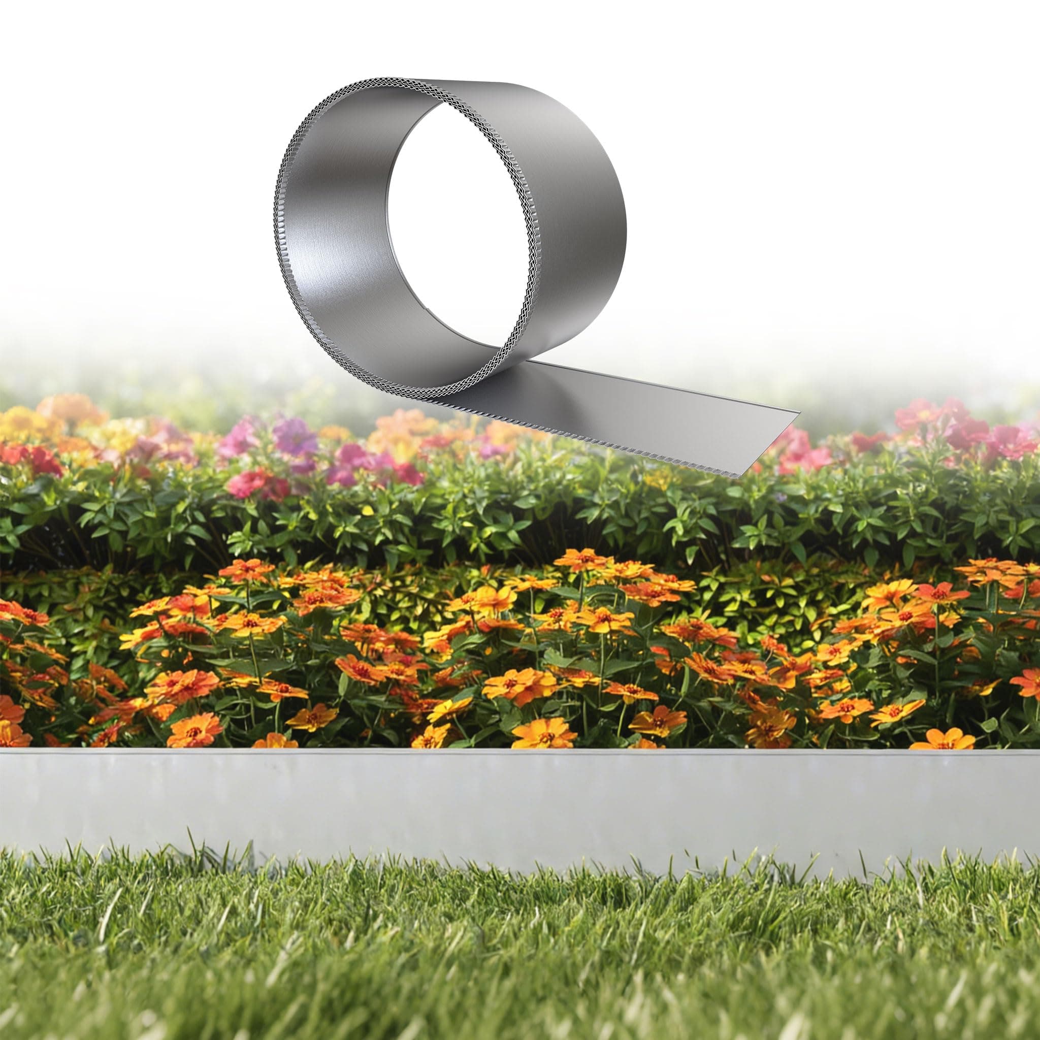UISEBRT 20M Rasenkanten Metall verzinkt, 15cm hoch – Flexible Beeteinfassung, Mähkante oder Baumring, mit Zahnung & Falz, Ideal für Gartenbegrenzungen, Langlebig und Einfach zu Montieren,Silber Silber 20 M Angebot bei HelloDeals