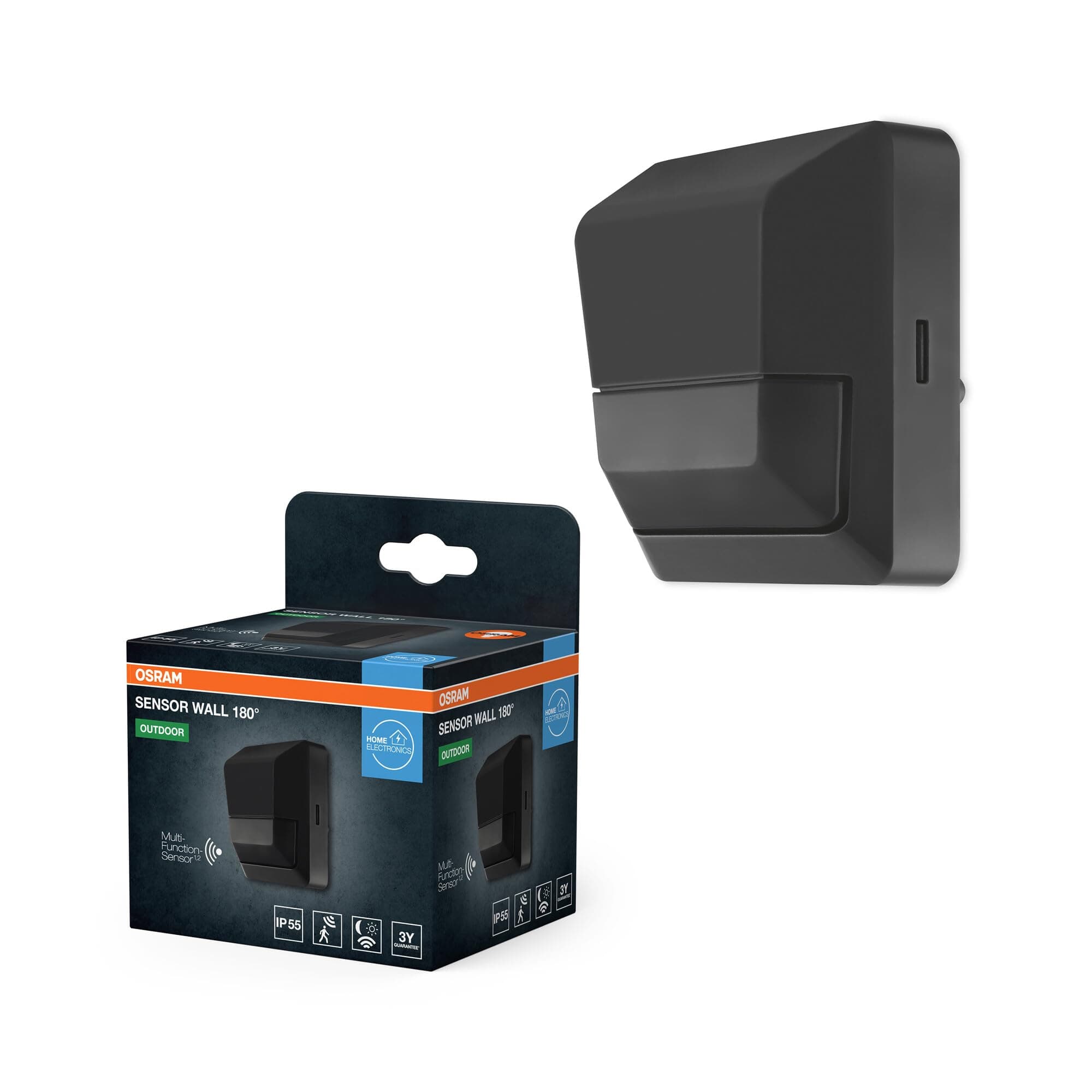 OSRAM SENSOR Wandleuchte mit 180° Bewegungs- und Lichtsensor für bündige Deckenmontage, Weiß, IP55-Schutz, für Eingangsbereiche Dunkelgrau 180 Grad-Sensor Angebot bei HelloDeals