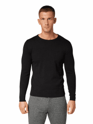TOM TAILOR Herren Basic Strickpullover Mit Crewneck, 29999 - Black, 3XL EU Angebot bei HelloDeals