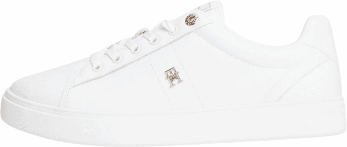 Tommy Hilfiger Damen Court Sneaker aus Leder 38 EU Weiß Angebot bei HelloDeals