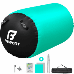 FBSPORT Aufblasbare Air Roll, 100/120cm Aufblasbare Luft Rollen, Yoga Gymnastik Zylinder, Gymnastikmatte, Gym Air Barrel, Air Tumbling Track, Sportmatte für zuhause mit Tragetasche, Outdoor, Fitness green black 100*60 cm Angebot bei HelloDeals
