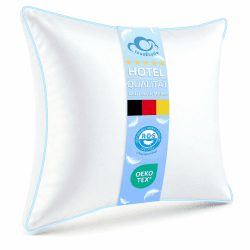 Daunenkissen 80x80 Federkissen - Kopfkissen 80x80 cm Daunen und Federn Kissen in Hotelqualität - 3-Kammer Daunenkissen Schlafkissen Bettkissen Ökotex-Zertifiziert - Schlaf wie auf Wolken 80x80x25 cm Angebot bei HelloDeals