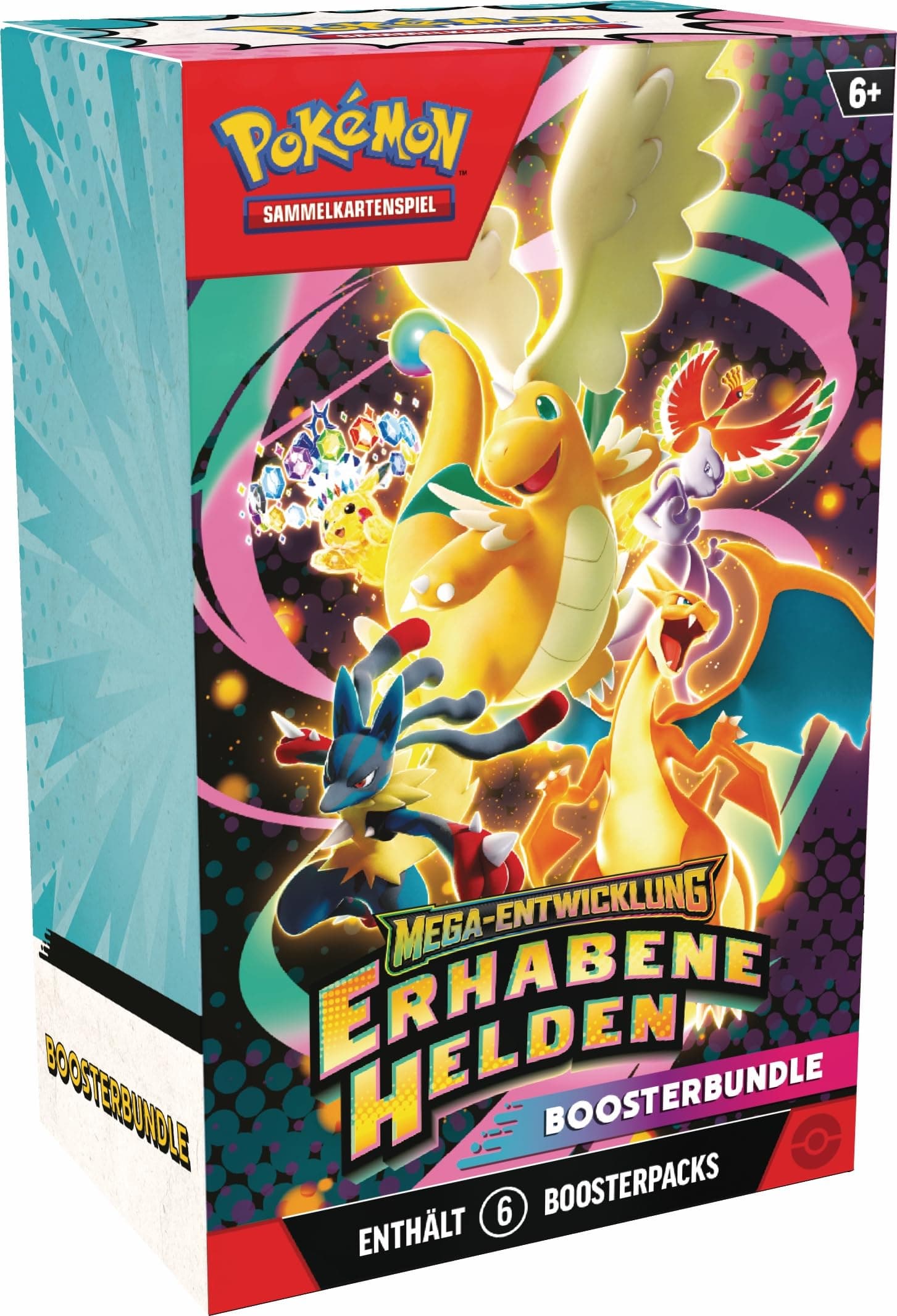 Pokémon-Sammelkartenspiel: Boosterbundle Mega-Entwicklung – Erhabene Helden (6 Boosterpacks) Angebot bei HelloDeals
