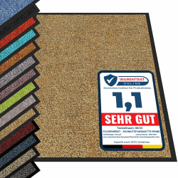 etm® Schmutzfangmatte - Fußmatte in vielen Größen - Türmatte Fußabstreifer für Haustür innen und außen (Beige, 120x300 cm) 120 x 300 cm Beige (Einfarbig) Angebot bei HelloDeals