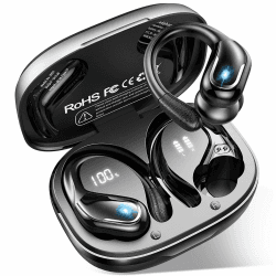 Bluetooth Kopfhörer Sport mit APP, 75Std Kopfhörer Kabellos Bluetooth 5.4, Tiefer Bass Hi-Fi Stereo, IP-X8 Wasserdicht Wireless Headphones, ENC Noise Cancelling Earbuds, USB-C in Ear Ohrhörer Joggen APP-Schwarz PRO Angebot bei HelloDeals