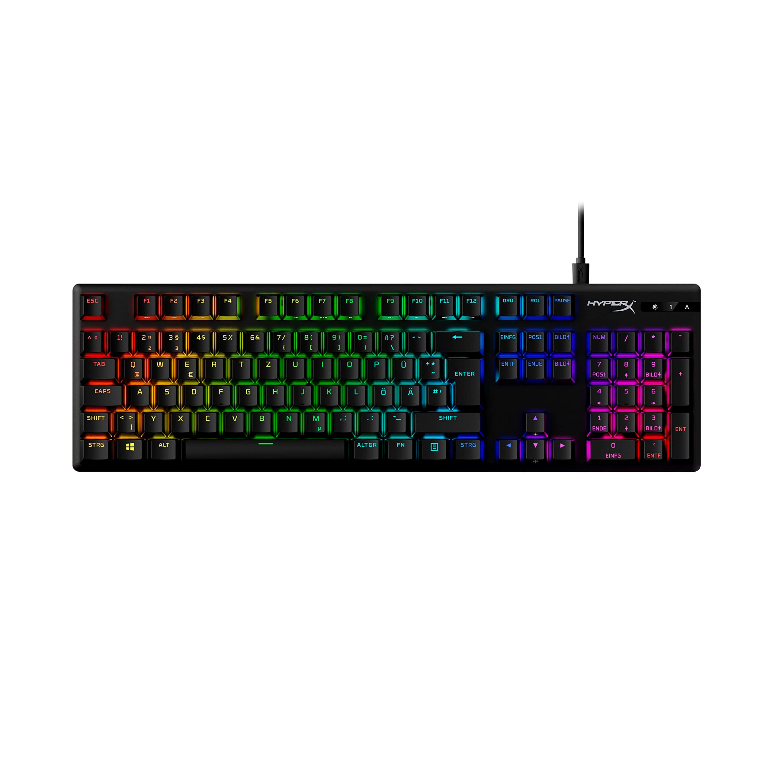 HyperX Alloy Origins PBT – Mechanische Gaming Tastatur, PBT Keycaps, Tastenkappen, RGB, HyperX Mechanische Switches, Schalter, kompakt, tragbar, robustes Aluminiumgehäuse, verstellbare Füße, Schwarz Angebot bei HelloDeals