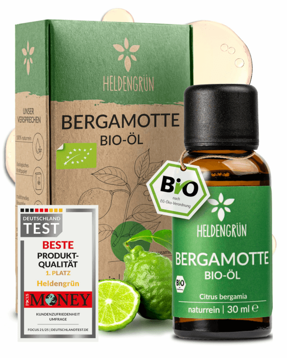 Heldengrün® BIO Bergamotte Öl [100% NATURREIN] Kaltgepresst aus echten Bergamotten - Reines Bergamottenöl zum Verzehr - Bergamot Oil Bergamotte 30 ml (1er Pack) Angebot bei HelloDeals