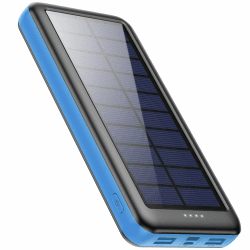 Feob Solar Powerbank 26800mAh, [2026 Upgrade Steuerungs-IC] Solar Ladegerät 2 USB Aufladen Externer Akku Handy Ladegerät Camping Outdoor Kompatibel iPhone 17/16/15, Samsung, Tablets usw Schwarzrot Angebot bei HelloDeals