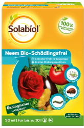 Solabiol Neem Bio-Schädlingsfrei, biologische Schädlingsbekämpfung an Zierpflanzen, Kräutern, Kartoffeln und Gemüse, 30 ml Angebot bei HelloDeals