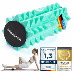Body & Mind® Mini-Faszienrolle – Kompakte Massage-Rolle für gezieltes Faszientraining; Ideal für Füße, Hände, Knie Nacken, Rücken, Beine & weitere Muskelgruppen; 15 x 6 cm (Grün) Angebot bei HelloDeals