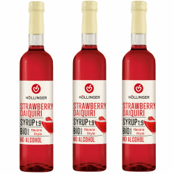 HÖLLINGER Strawberry Daiquiri Sirup, Bio Vegan Alkoholfrei, Havana Style, 3x500ml Angebot bei HelloDeals