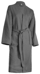 Brandsseller Bademantel Damen & Herren Baumwolle Unisex Leichter Morgenmantel Waffel-Pique M Anthrazit Angebot bei HelloDeals