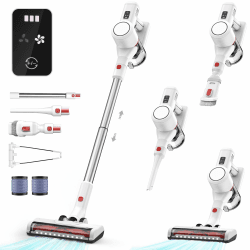 Akku Staubsauger Kabellos Vacuum Cleaner - Kabelloser Akkustaubsauger mit Led-Display Cordless Akkusauger Stielstaubsauger Tierhaare Leise Stabstaubsauger ohne Kabel für Teppiche Hartböden Auto (L) Angebot bei HelloDeals