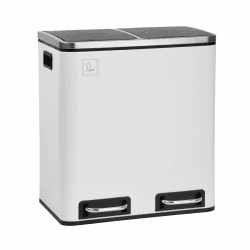SVITA TM2X15 Treteimer 30 Liter Abfalleimer Inneneimer Mülleimer Design Mülltrennung Papierkorb Küchen-Ordnung Trennsystem Softclose-Deckel Pulverbeschichteter Stahl Weiß Weiß TM2X15 Angebot bei HelloDeals