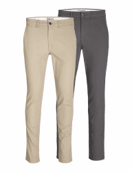 JACK & JONES Male Chino Hose 2er-Pack Slim Fit Chino Hose 36W / 32L Crockery Angebot bei HelloDeals