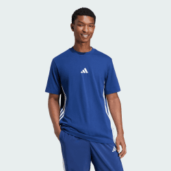 Adidas Herren Essential Three Stripes Single Jersey Tee L Dark Blue/White Angebot bei HelloDeals