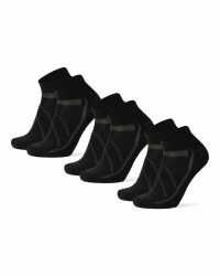 DANISH ENDURANCE Kurze Fahrradsocken, Gepolsterte Low-Cut Rennrad Socken, Leichte Sommer Radsocken, Atmungsaktiv & Anti-Reibung, Herren & Damen, 3 Paar Schwarz 39-42 Angebot bei HelloDeals