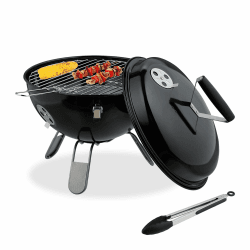 Relaxdays Kugelgrill, tragbar, Ø 37 cm, Picknickgrill für Garten & Park, Holzkohlegrill mit Deckel, Rundgrill, schwarz Angebot bei HelloDeals
