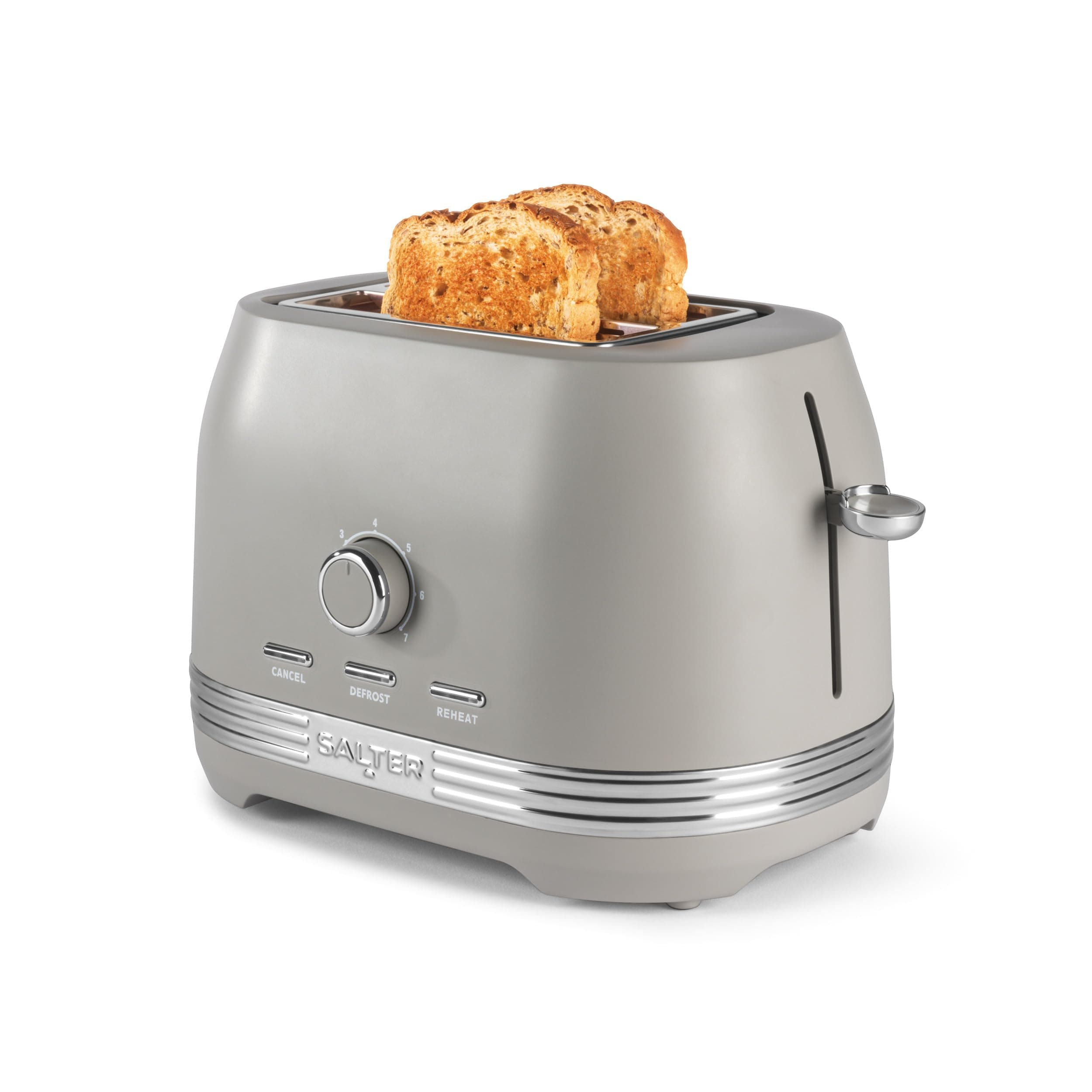 Salter Rise 2-Scheiben-Toaster – 800 W, 7 Bräunungsstufen, breite Schlitze, Hochhebe-Auswurf, herausnehmbare Krümelschublade, Brötchenaufsatz, Selbstzentrierung, Auftau-, Aufwärm- & Stoppfunktionen Angebot bei HelloDeals