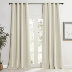 KGORGE Wohnzimmer Verdunklungsvorhänge Beige Gardinen Blickdicht Thermovorhang Hitzeschutz 2er Set 245 x 140 cm(HxB) Wärmeisolierende Vorhänge mit Ösen Blackout Curtains, Hellbeige H245 x B140 cm (2er Pack) Hellbeige Angebot bei HelloDeals