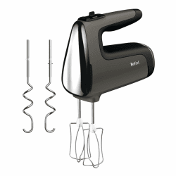 Tefal Power Mix Silence Handmixer – 600W leistungsstark und extra leise, variabler Geschwindigkeitsregler mit Turbo, Edelstahl-Rührbesen und Knethaken, ergonomischer Griff, leichter Handrührer in Grau Angebot bei HelloDeals