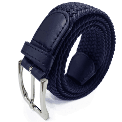 Glamexx24 Elastischer Gürtel Unisex, Geflochtener Stretchgürtel für Damen & Herren, Stufenlos Verstellbarer Stoffgürtel ohne Löcher, Flechtgürtel für Jeans & Freizeithosen (Breite: 3,5 cm) 105 Dunkelblau Angebot bei HelloDeals