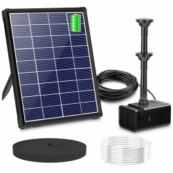 Biling 6W Solar Springbrunnen für außen mit 3000mAh Batterie Solar Teichpumpe mit Akku Solar Brunnenpumpen mit Akku, Solar Wasserpumpe Schwimmende Fontäne für Solar Wasserspiel Brunnen Draussen Teich Angebot bei HelloDeals