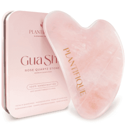 PLANTIFIQUE Rosenquarz Gua Sha Stein - Guasha Gesichtsmassage für Augenschwellungen, Hautstraffung, Lymphdrainage Gesicht - Face Massager Rose Quartz Gua Sha 1 Angebot bei HelloDeals
