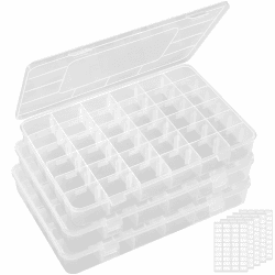 Lifewit Sortierboxen für kleinteile,36 Fächer Durchsichtige Aufbewahrungsboxen Kunststoff mit verstellbaren Trennwänden für Perlen,Kunsthandwerk,Schmuck mit 5 Bogen Etikettenaufklebern,26cm(L)3er Pack Angebot bei HelloDeals