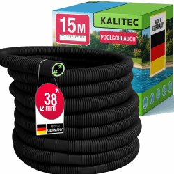 Kalitec Poolschlauch 38mm 15m schwarz – Poolschlauch flexibel & trennbar – Schlauch für Poolpumpe, Skimmer & Sandfilteranlage – Pumpenschlauch 38 mm Innendurchmesser Schwarz 15 Meter (Ø 38 mm) Angebot bei HelloDeals