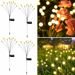 FIFlying Solarleuchten für Außen Garten, 4 Stück 8 LED Glühwürmchen Solarleuchten Außen Verbesserte Höhen Optionale Modi Glühwürmchen Licht IP65 Wasserdicht Solarleuchten für Weg Hof Terrasse 4 Stück 8 Leds Glühwürmchenlampe Angebot bei HelloDeals