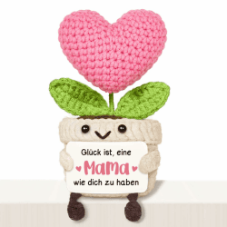 Geschenke für Mama - Handgemachte Gehäkelte Herzblume mit Energiekarte, Geschenk Mama Geburtstag, Muttertag Muttertagsgeschenke Geburtstagsgeschenk Weihnachten Angebot bei HelloDeals