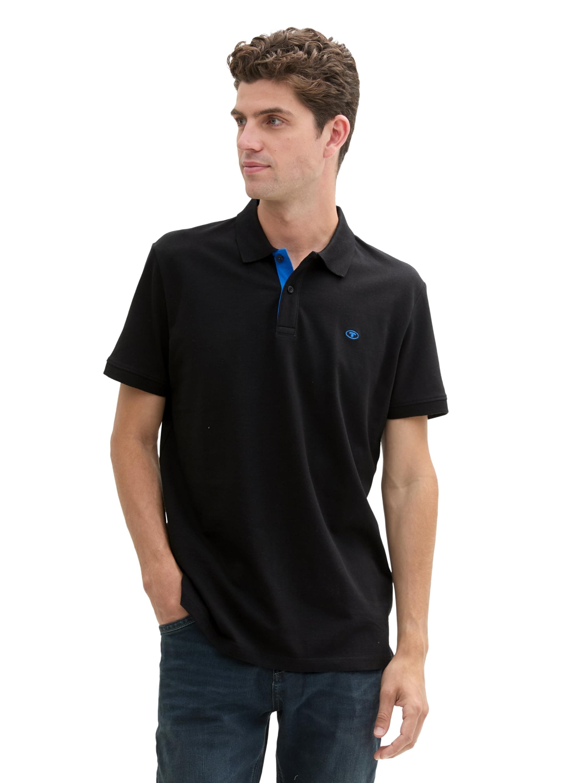 TOM TAILOR Herren Basic Piqué Poloshirt L 29999 - Black Angebot bei HelloDeals