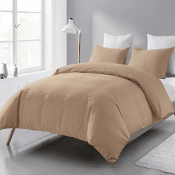 Beqnat Bettwäsche 200x200 3 teilig Bettdeckenbezug - Mikrofaser Bettwäsche-Sets Beige Bettbezug 200x200cm mit 2 Kissenbezügen 80x80 cm, Deckenbezug Bügelfrei und Weich 200 x 200 cm Beige Angebot bei HelloDeals