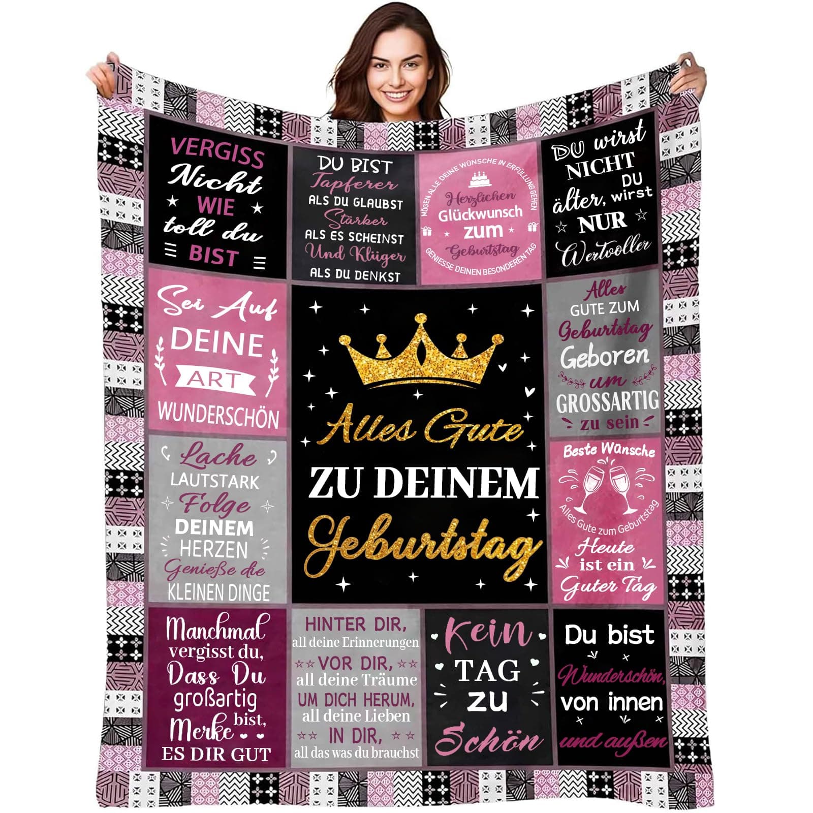 Geburtstagsgeschenk für Frauen, Geschenk Beste Freundin Geburtstag, Geburtstagsgeschenk für Mama, Mädchen, Frau, Freundin, Schwester, Freundin, Kollegin, Frauen Geschenke zum Geburtstag A 150*200CM Angebot bei HelloDeals