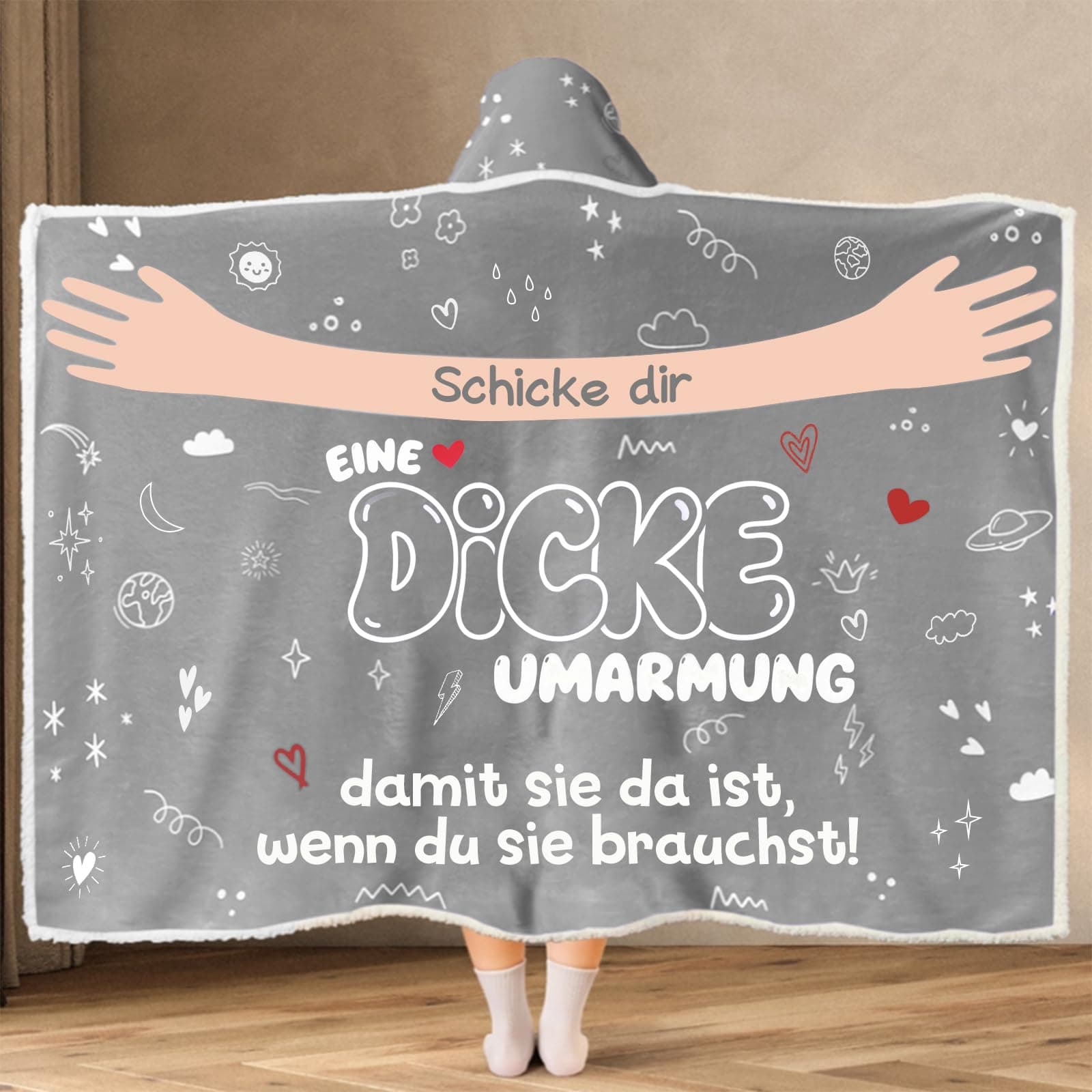 Geschenk für Frauen, Umarmung Decke mit ärmeln Geburtstagsgeschenk für Frauen, Beste Freundin Geschenke, Geschenk für Beste Freundin Schwester Mama Oma zum Weihnachten Geburtstag Angebot bei HelloDeals