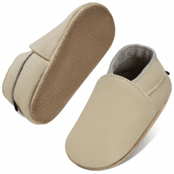 IceUnicorn Krabbelschuhe Baby Jungen Mädchen Lauflernschuhe Baby Weicher Leder Babyhausschuhe Kleinkind Babyschuhe 6-12 Monate Beige Angebot bei HelloDeals