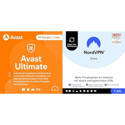 Avast Ultimate 2026 | 10 Geräte + NordVPN Basis, 10 Geräte Angebot bei HelloDeals