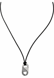 EMPORIO ARMANI Herren-Edelstahl mit Karabinerverschluss Anhänger-Halskette Ebenholz Schwarz Angebot bei HelloDeals