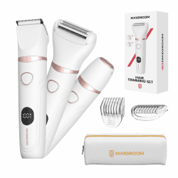 MAXGROOM 3-in-1 Intimrasierer für Frauen,Akku Elektrischer Rasierer Damen Intimbereich mit LED Nass-Trocken Damenrasierer Elektrisch,Bikini Trimmer Damen Intimbereich,Elektrorasierer für Gesicht Weiß Angebot bei HelloDeals
