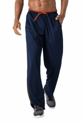 KEFITEVD Herren Leichte Jogginghose mit Zip-Taschen Offen Beinabschluss Trainingshose Meshgewebe Lange Atmungsaktiv Sporthose Weich Sweathose XXL Dunkelblau-orange Angebot bei HelloDeals