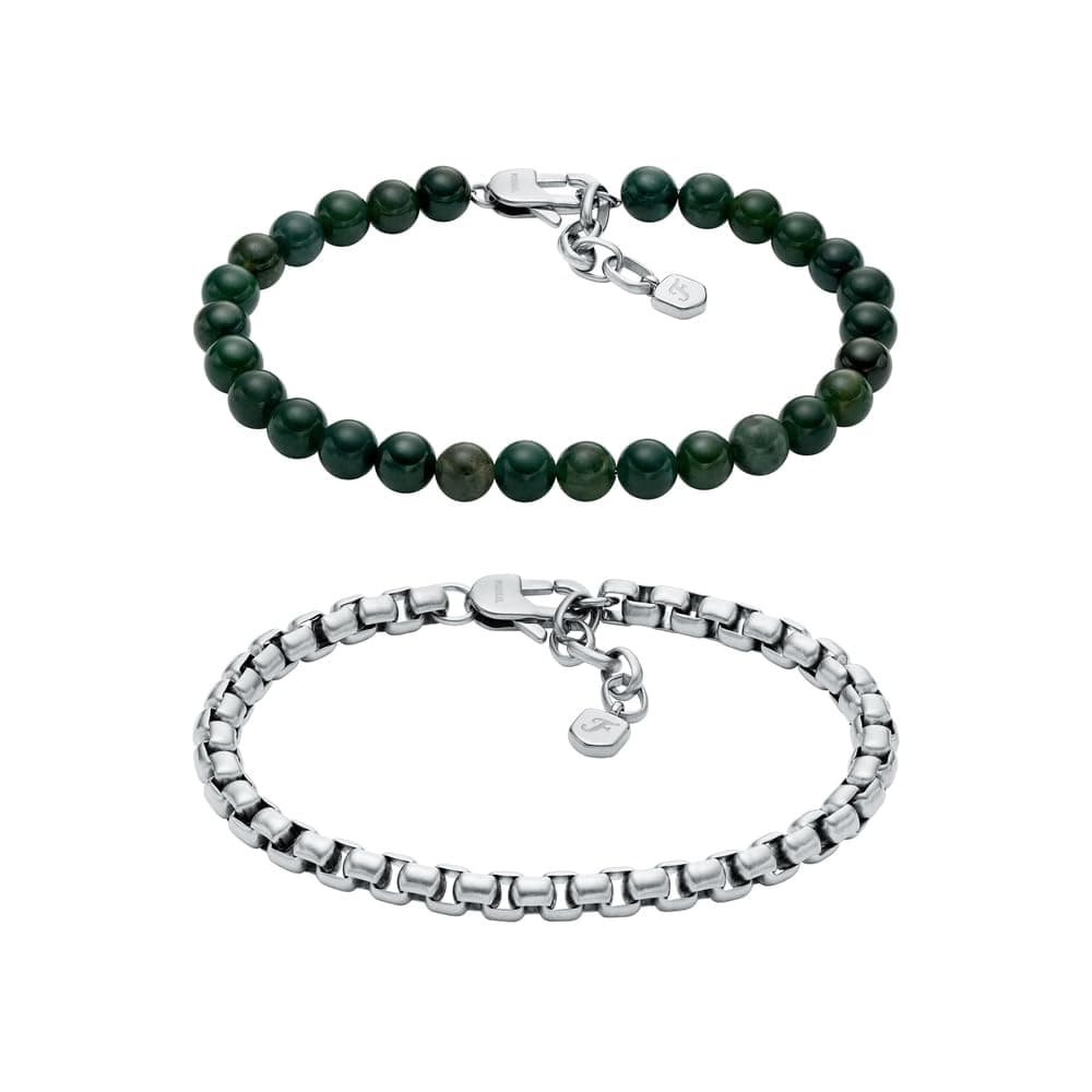 Fossil Herren Silberfarbenes Edelstahlarmband, JF04940SET Angebot bei HelloDeals