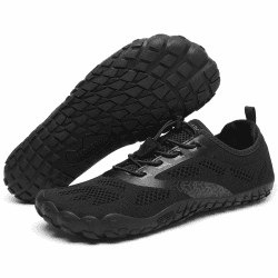 SAGUARO Unisex Barfußschuhe mit Breiter Zehenbox und Zero-Drop Solhe - Weich rutschfest Atmungsaktiv 43 EU Kohle Schwarz Angebot bei HelloDeals