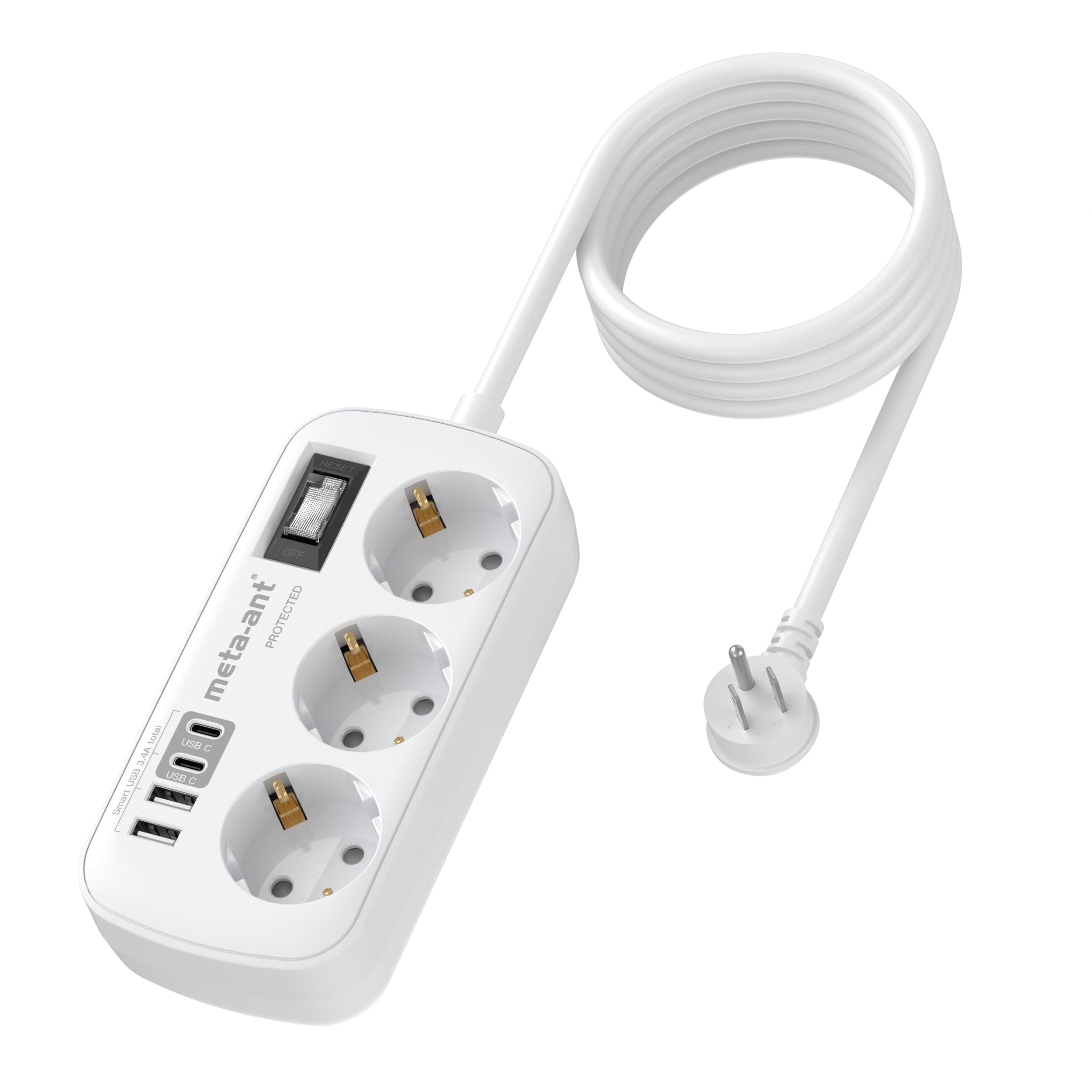 USA Adapter Steckdose, 7 in 1 USA Deutschland Stecker USB C(3.4A), 3 Fach Steckdose mit 1,5M Kabel Reiseadapter USA, 1250W US to EU Adapter Kanada Typ B Reisesteckerfür Amerika/Mexiko EU to US Angebot bei HelloDeals