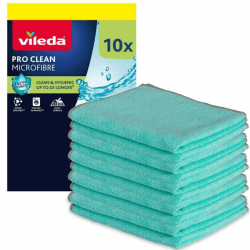 Vileda Pro Clean Mikrofasertücher mit aktiven Enzymen Großpack | Reinigungstücher mit überlegener Reinigungskraft | Maschinenwaschbar | 10er Pack Angebot bei HelloDeals