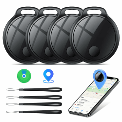 Smart Tracker Tag 4er Pack, Schlüssel Finder Kompatibel mit Apple Find My APP (nur iOS), IP68 wasserdicht, Austauschbarer Akku, Bluetooth Key Finder für Gepäck/Taschen/Koffer/Brieftasche Schwarz und schwarz und schwarz und schwarz Angebot bei HelloDeals