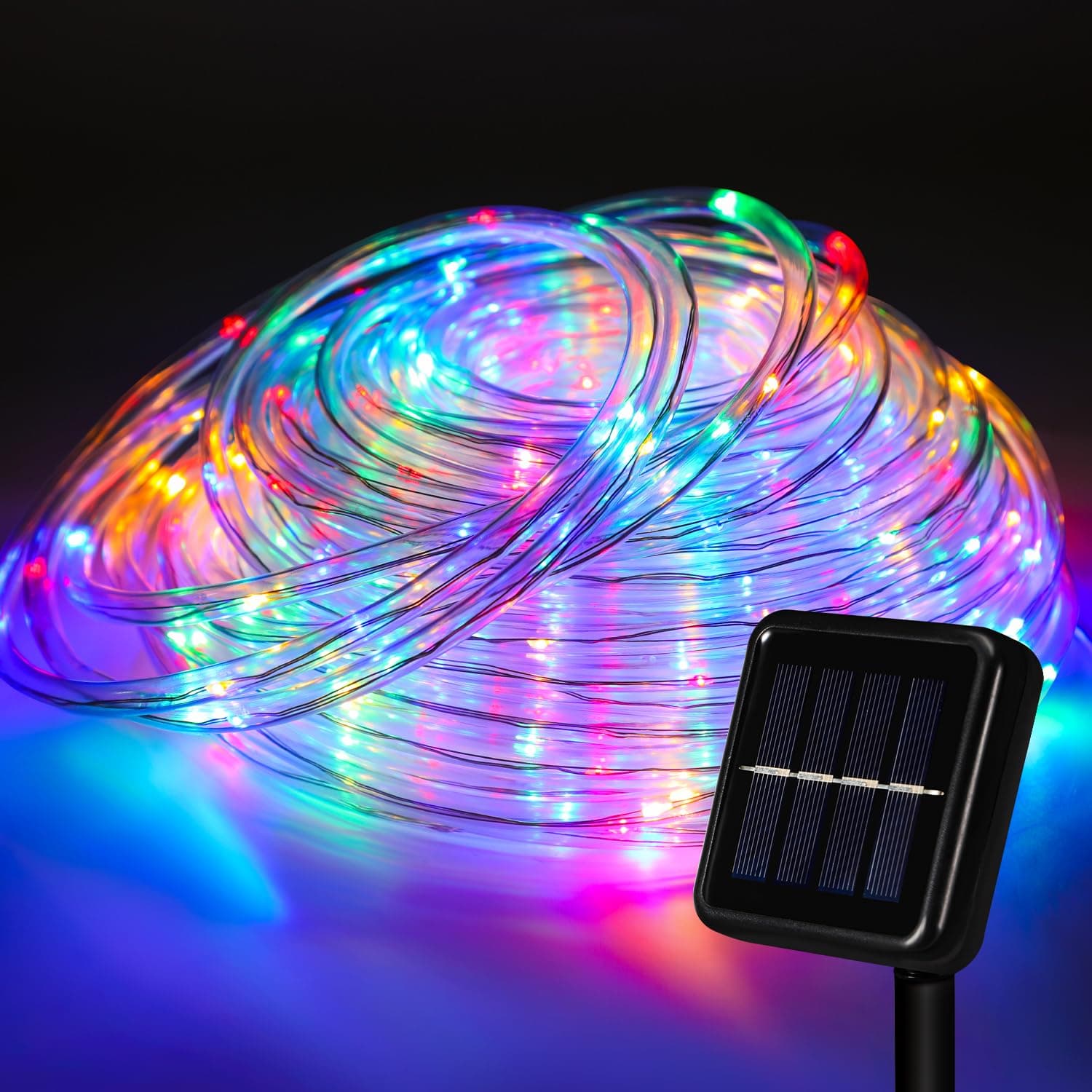 Solar Lichtschlauch 10M 100LED Bunt für Außen - Wasserdicht mit 8 Modi für Festliche Dekoration und Outdoor-Party Bunt 10m Angebot bei HelloDeals