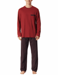 Schiesser Herren Langer Schlafanzug Pyjama Lang - 159633 Dunkelrot_180262 52 Modern Angebot bei HelloDeals